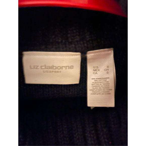 Liz Claiborne LizSport Turtleneck Christmas Tree Blue Sweater sz Small - Picture 5 of 5